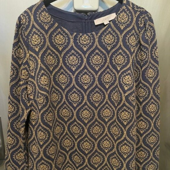 Retro Medallion Jacquard Puff Sleeve Shift Dress - Picture 9 of 16